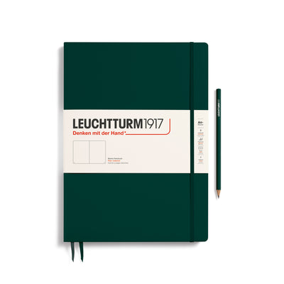 Leuchtturm Master Slim A4+ Plain Notebook - Forest Green