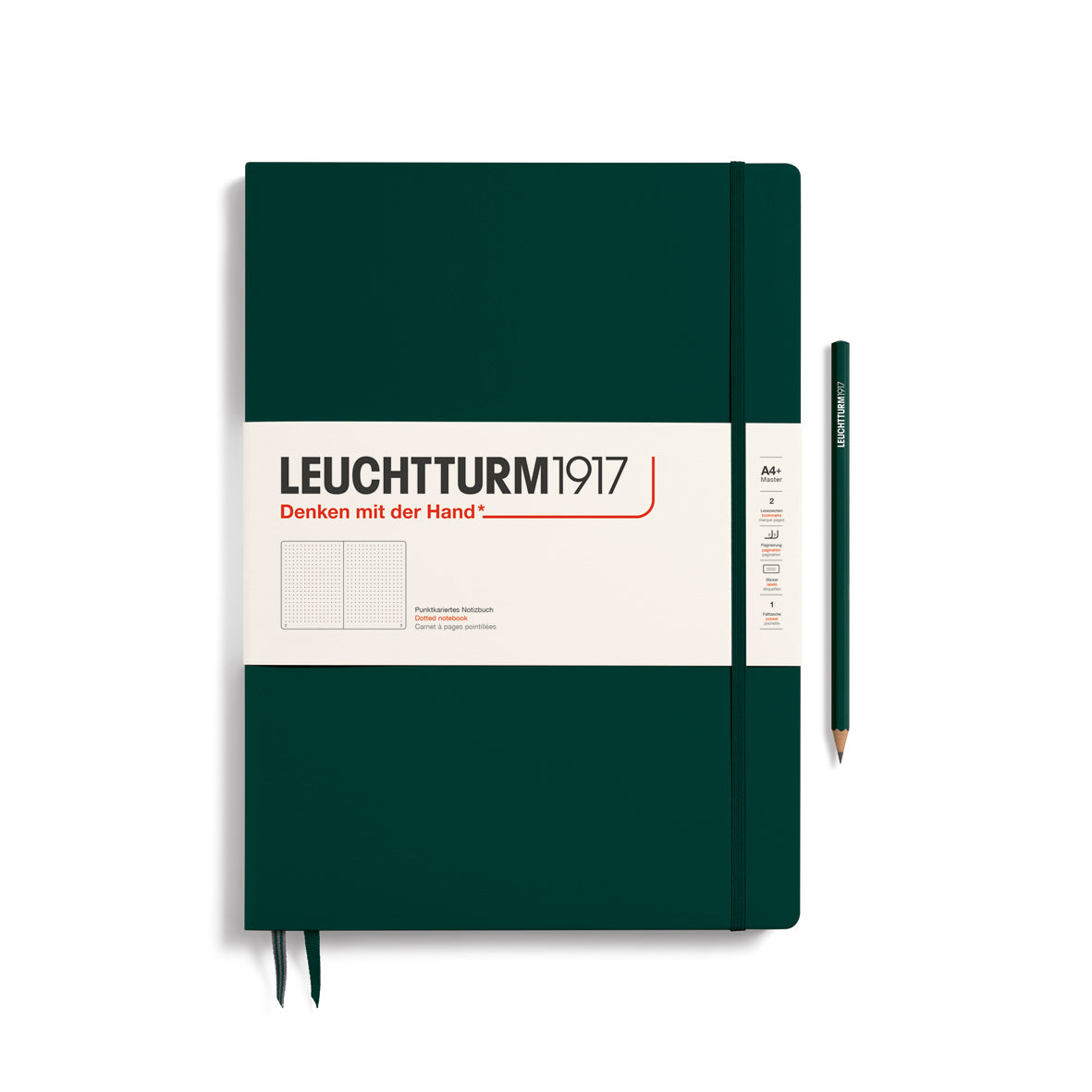 Leuchtturm Master Slim A4+ Dotted Notebook - Forest Green