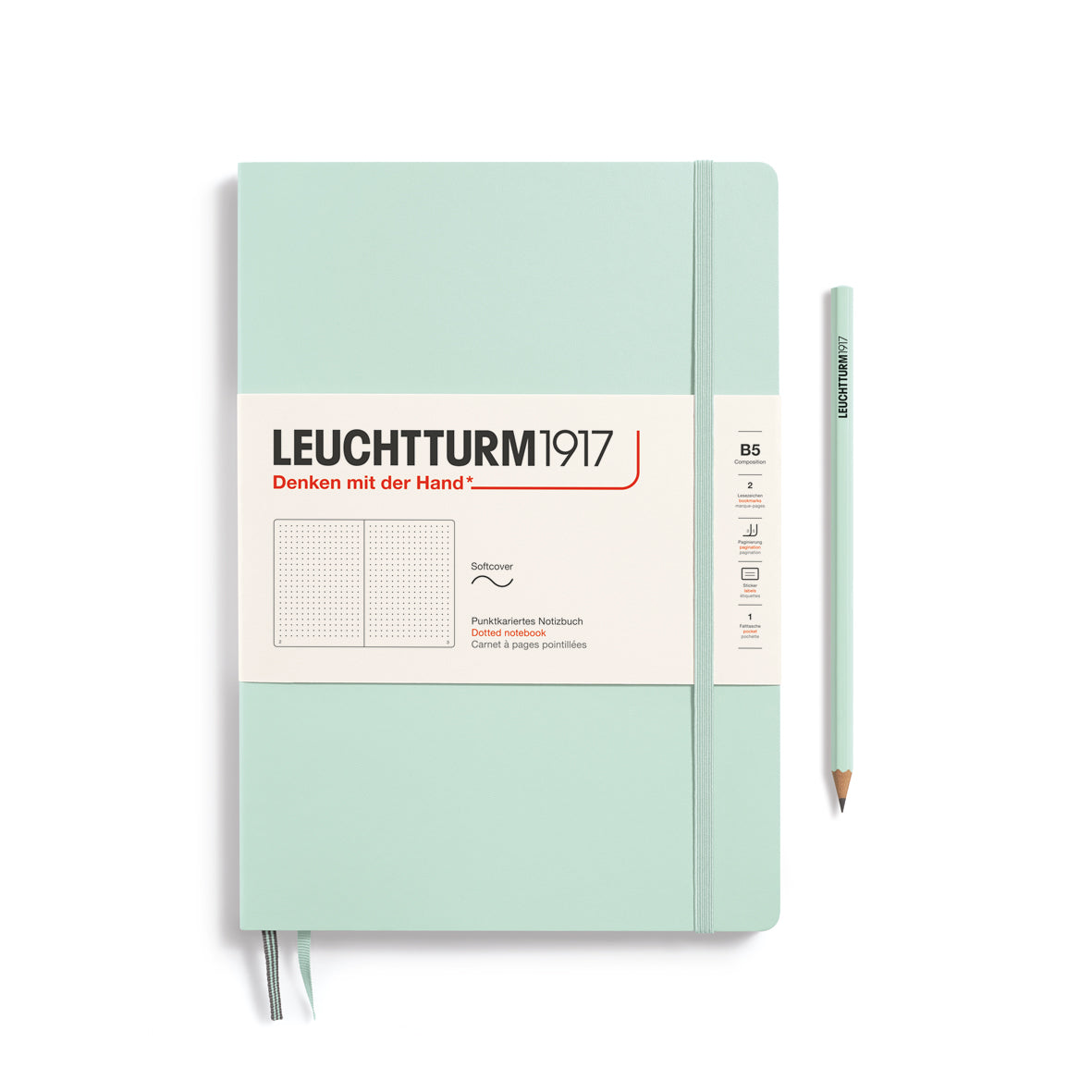 Leuchtturm Softcover Composition B5 Dotted Notebook - Mint Green