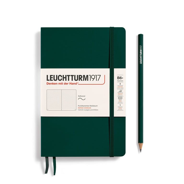 Leuchtturm Softcover Paperback B6+ Dotted Notebook - Forest Green