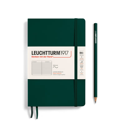 Leuchtturm Softcover Paperback B6+ Ruled Notebook - Forest Green