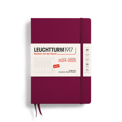 Leuchtturm A5 18 Months Academic Week Planner - Port Red