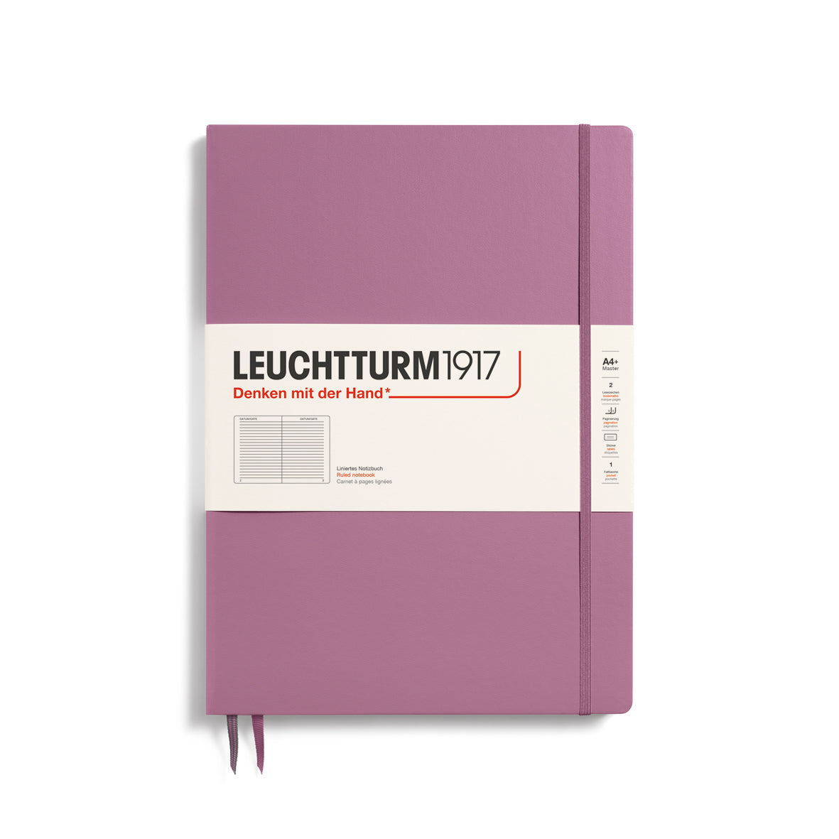 Leuchtturm Master Slim A4+ Ruled Notebook - Dusty Rose