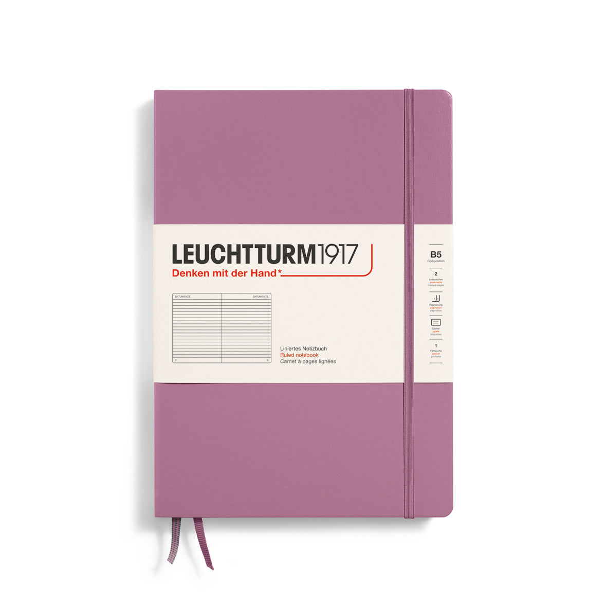 Leuchtturm Composition B5 Ruled Notebook - Dusty Rose