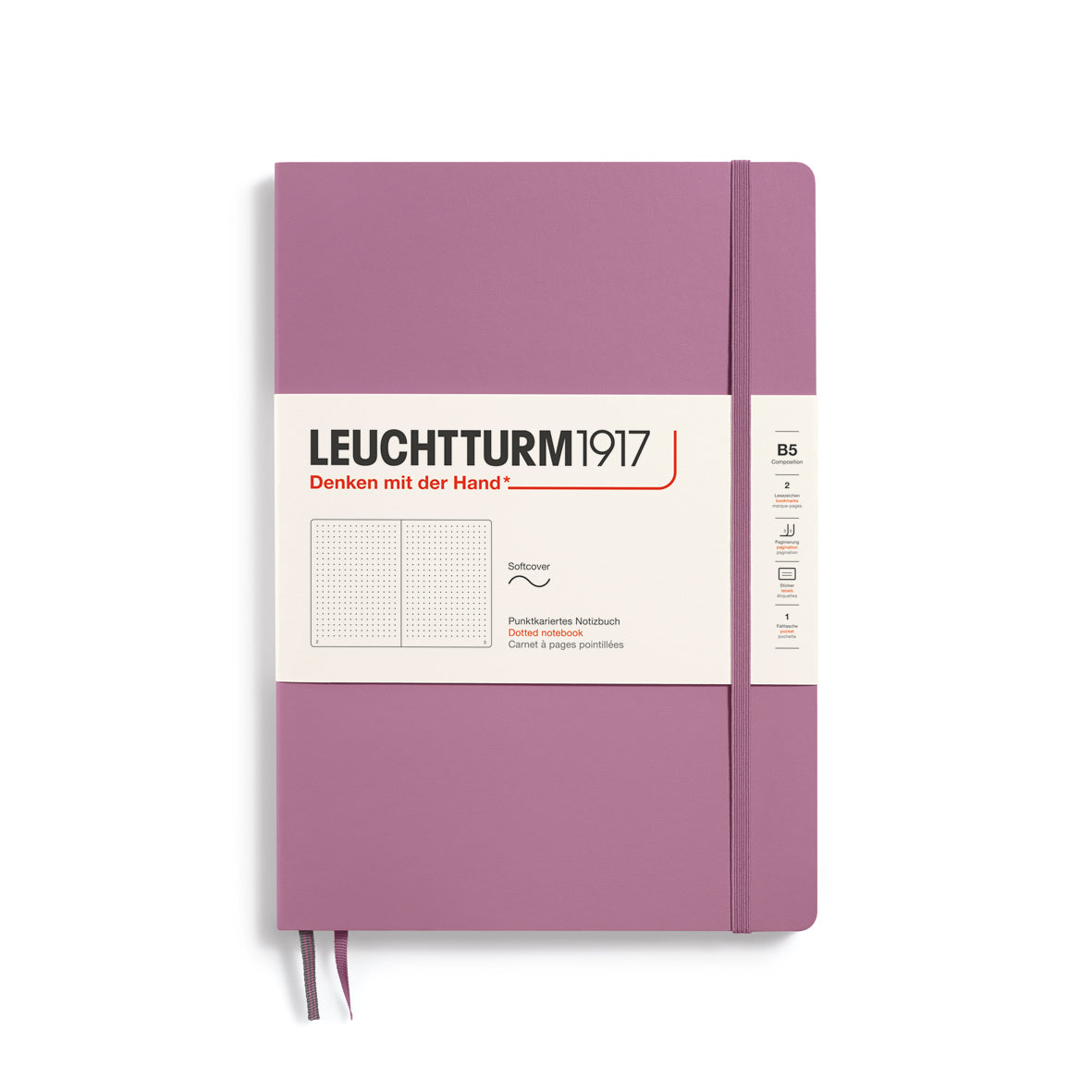 Leuchtturm Softcover Composition B5 Dotted Notebook - Dusty Rose