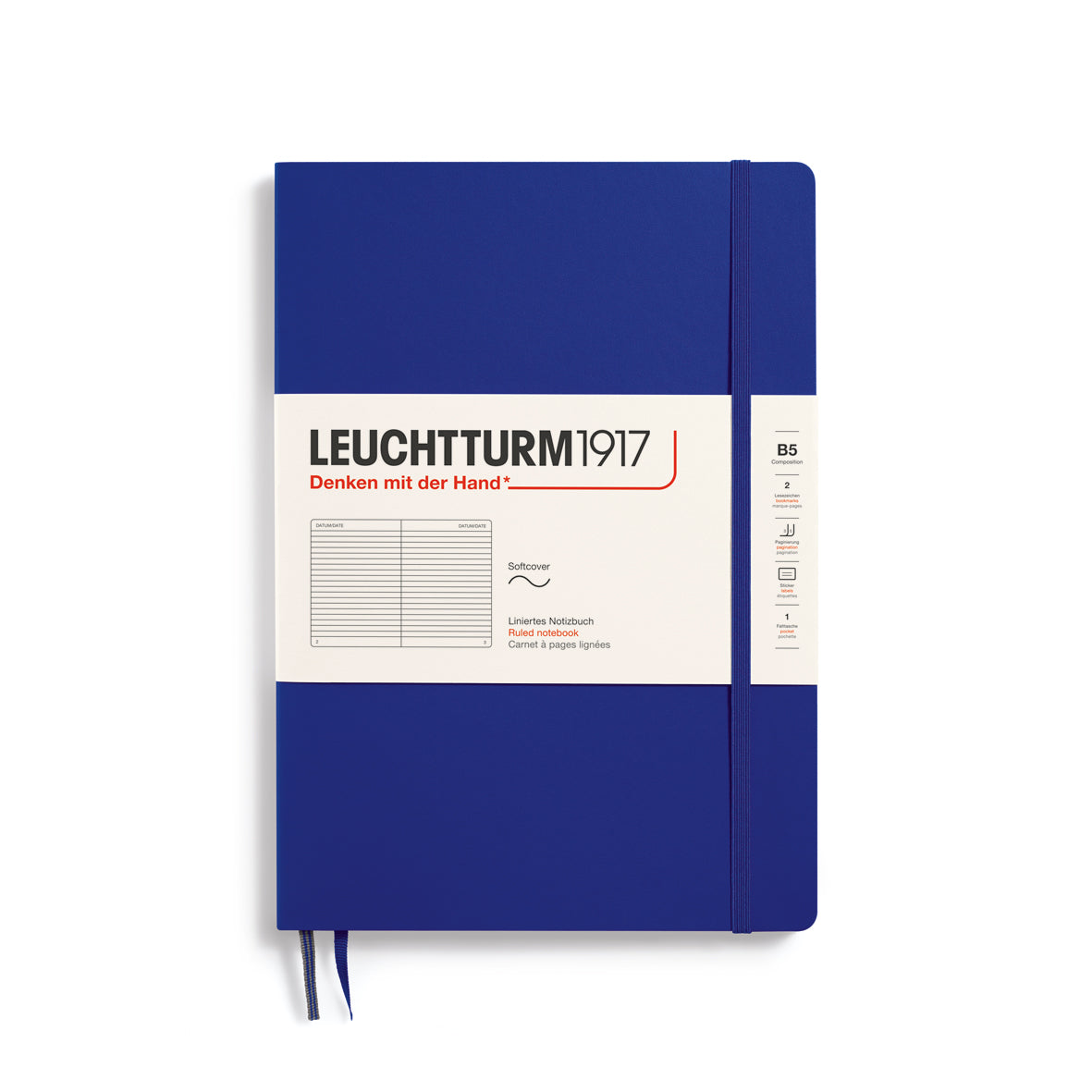 Leuchtturm Softcover Composition B5 Ruled Notebook - Ink