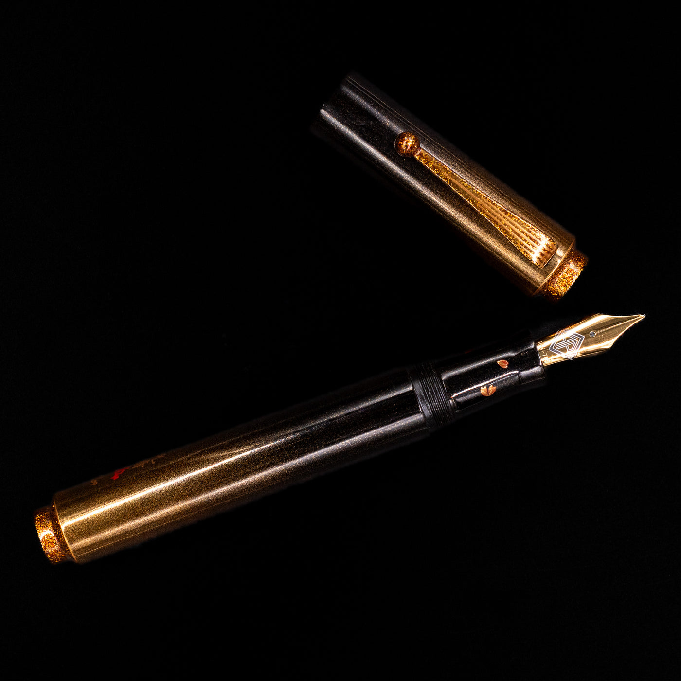 AP Limited Editions Writer Maki-e Fountain Pen - Black Gold with Flowe ...