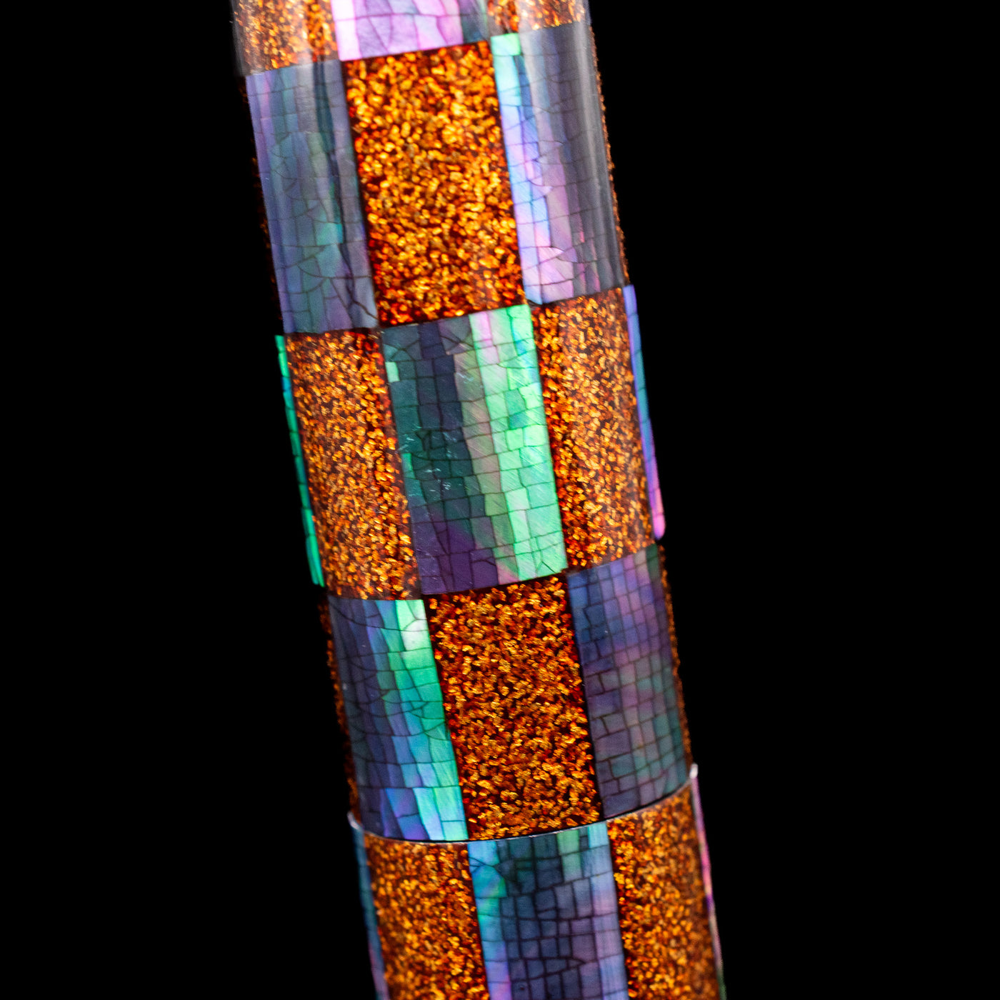 A detail shot of the body of the AP Limited Editions Writer Maki-e Fountain Pen - Sparkle.