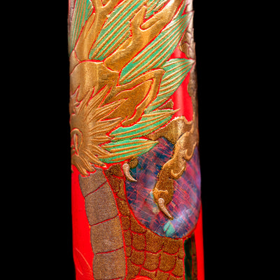 A macro shot of the dragon showcasing its raden details on the AP Limited Editions Writer Maki-e Fountain Pen - The Celebrated Dragon.