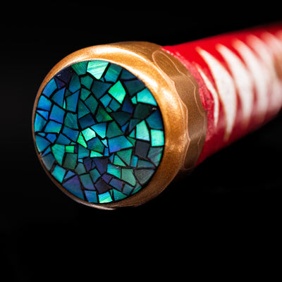 A zoomed-in shot of the bottom of the AP Limited Editions Writer Maki-e Fountain Pen - The Pride of Samurai.