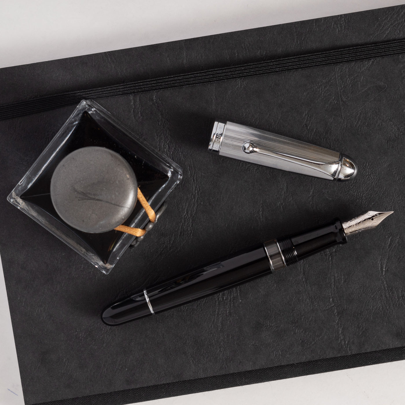 Aurora 88 Black Resin & Chrome Fountain Pen Italian made