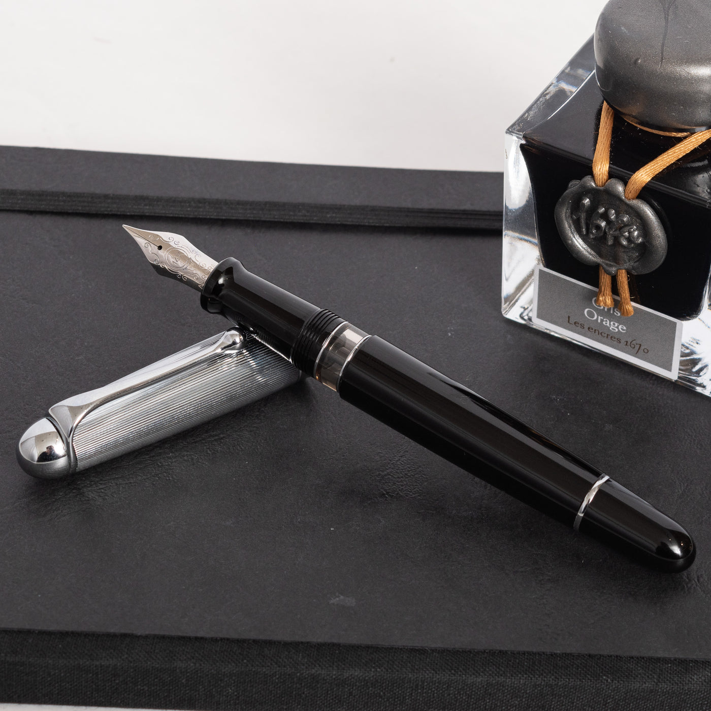 Aurora 88 Black Resin & Chrome Fountain Pen