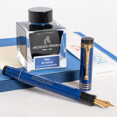Aurora Internazionale Blue Limited Edition Fountain Pen uncapped