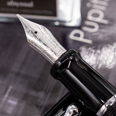 Aurora Talentum Black & Chrome Fountain Pen 14k gold nib