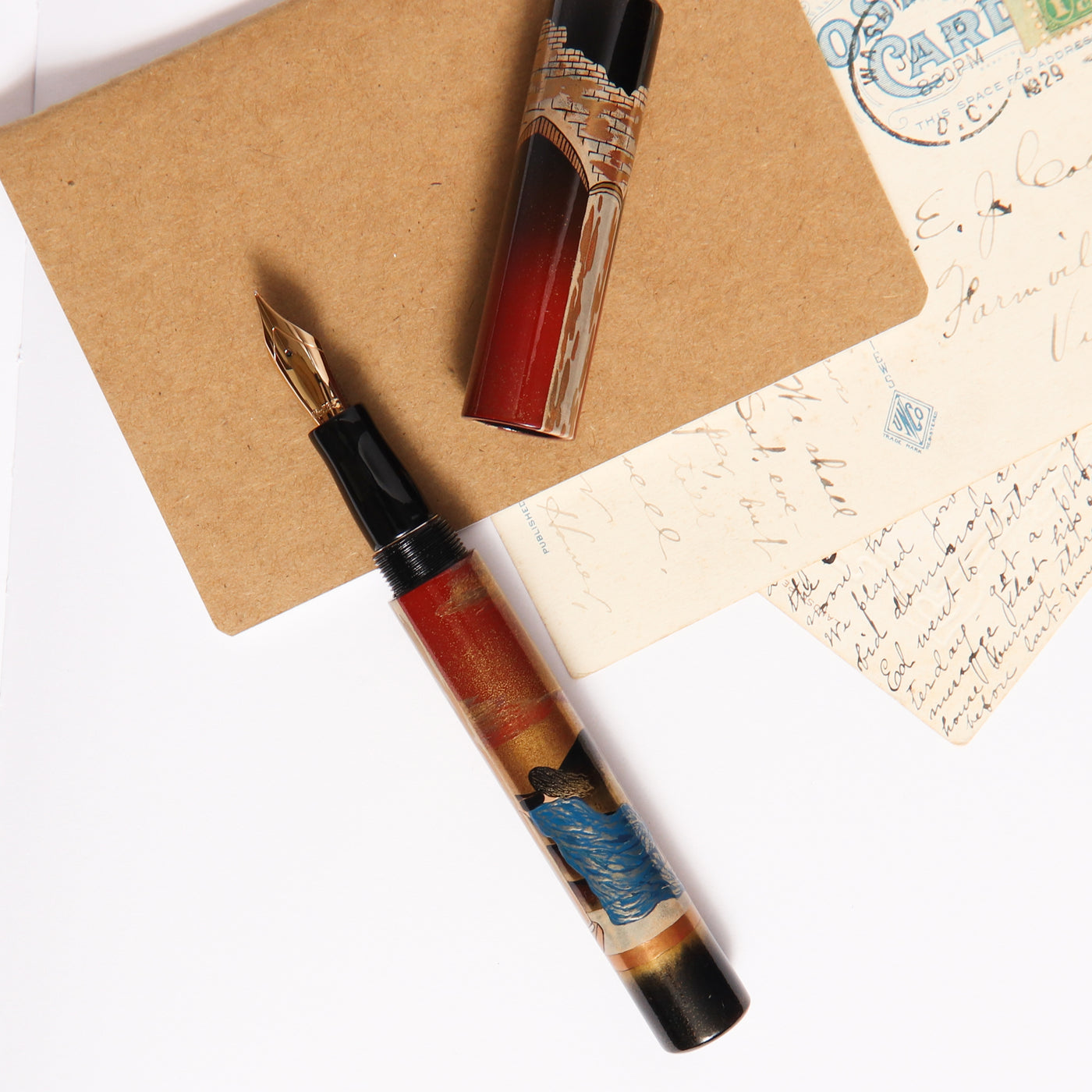 Bottegando Melancholy Maki-e Fountain Pen Handcrafted