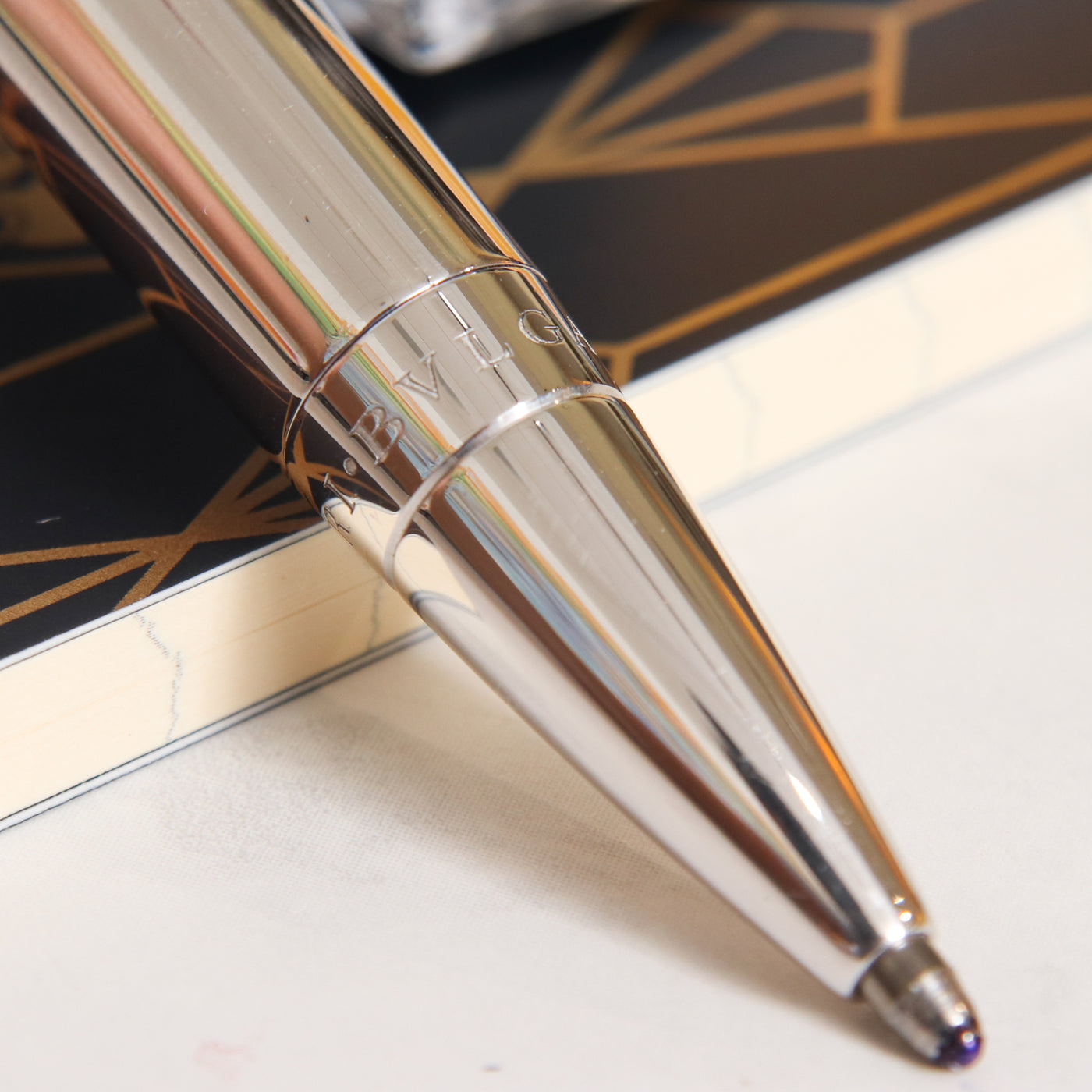Bvlgari Sterling Silver Ballpoint Pen - Preowned Engraving
