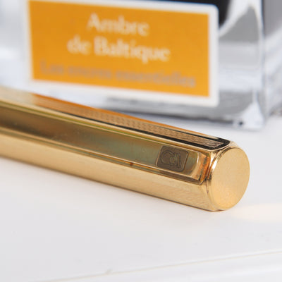 Caran d'Ache Hexagonal Gold Plated Guilloche Fountain Pen - Preowned Engraving