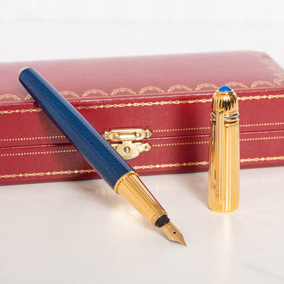 Cartier Pasha Lapis Lazuli Blue Marble Fountain Pen