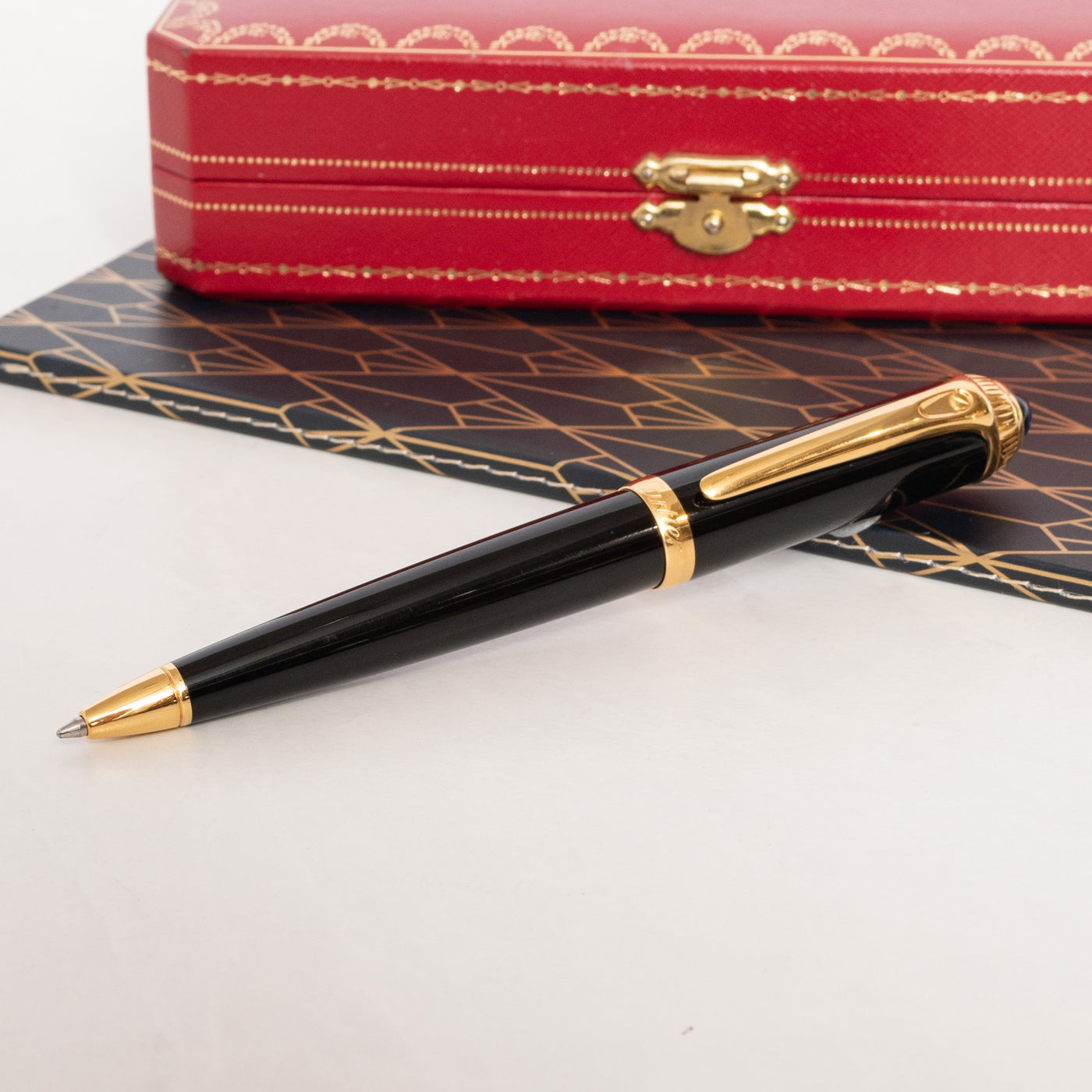 Cartier Roadster Black & Gold Ballpoint Pen rich