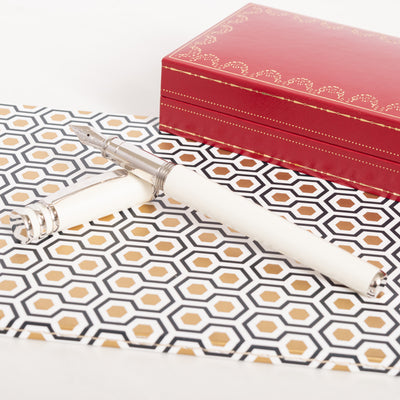 Cartier Trinity Pearl White Lacquer Fountain Pen