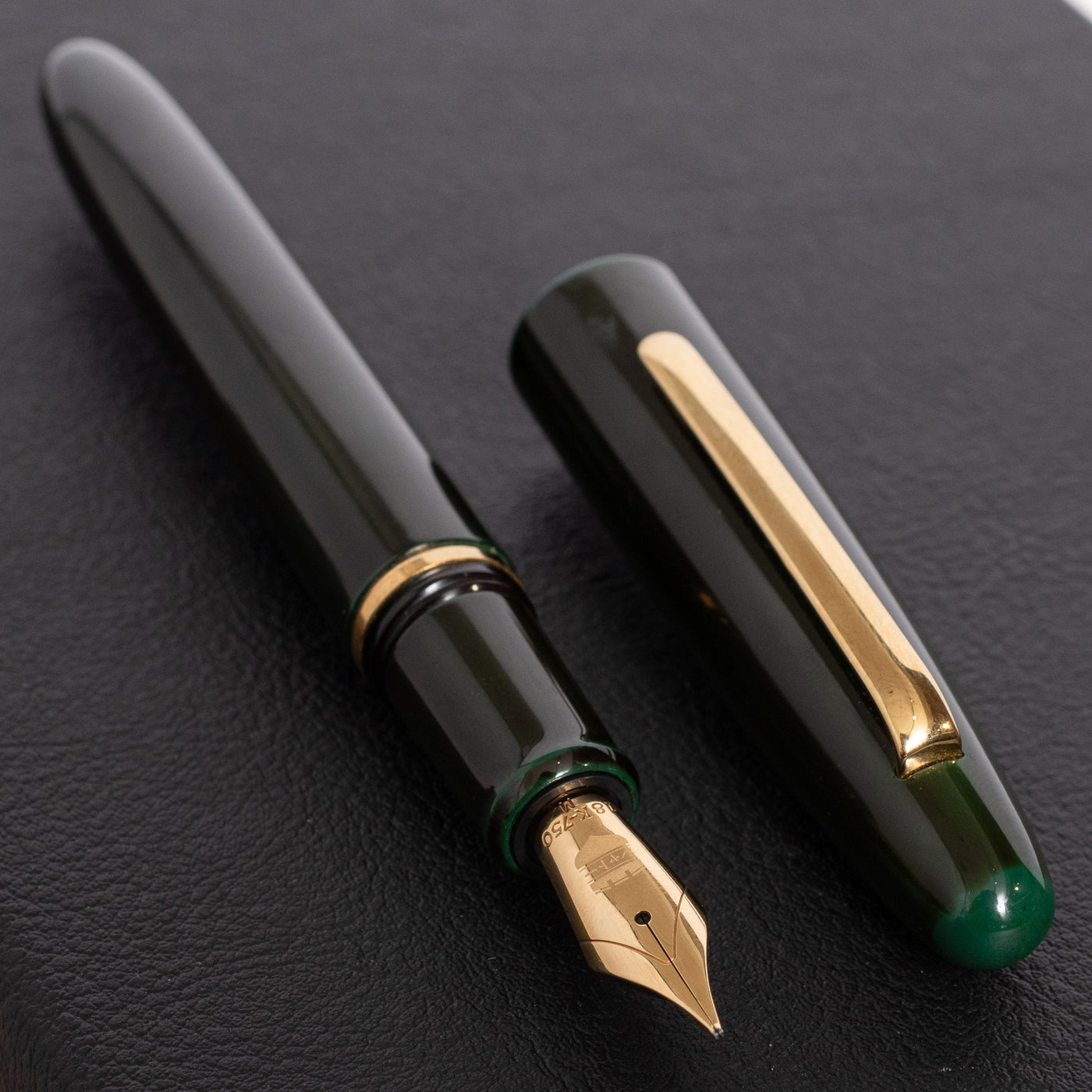 Chateau Pens Prototype Dark Green Tamenuri Urushi Fountain Pen 1 of 1