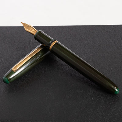 Chateau Pens Prototype Dark Green Tamenuri Urushi Fountain Pen Rare