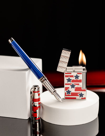 S.T. Dupont Line D Large Declaration of Independence Limited Edition Fountain Pen Stars & Stripes