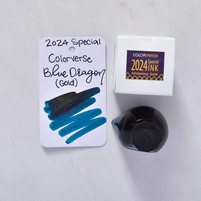 Colorverse 2024 Blue Dragon Glistening Gold Ink Bottle blue