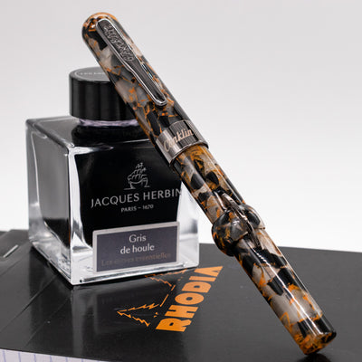 Conklin mark Twain Crescent Filler Fountain Pen - Orange Medley capped