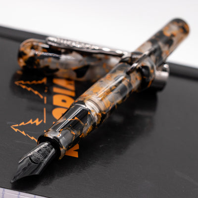 Conklin mark Twain Crescent Filler Fountain Pen - Orange Medley uncapped
