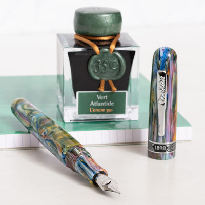 Conklin 1898 Misto Green Fountain Pen silver trim