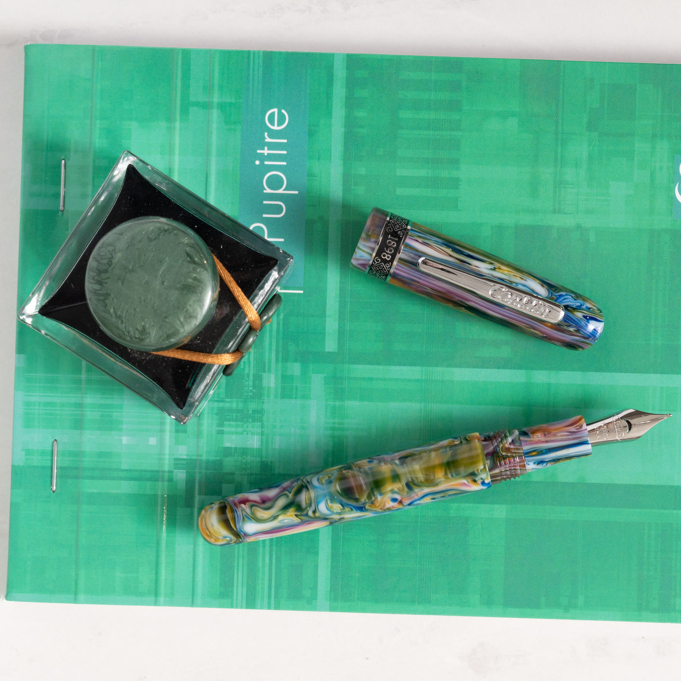 Conklin 1898 Misto Green Fountain Pen swirled resin