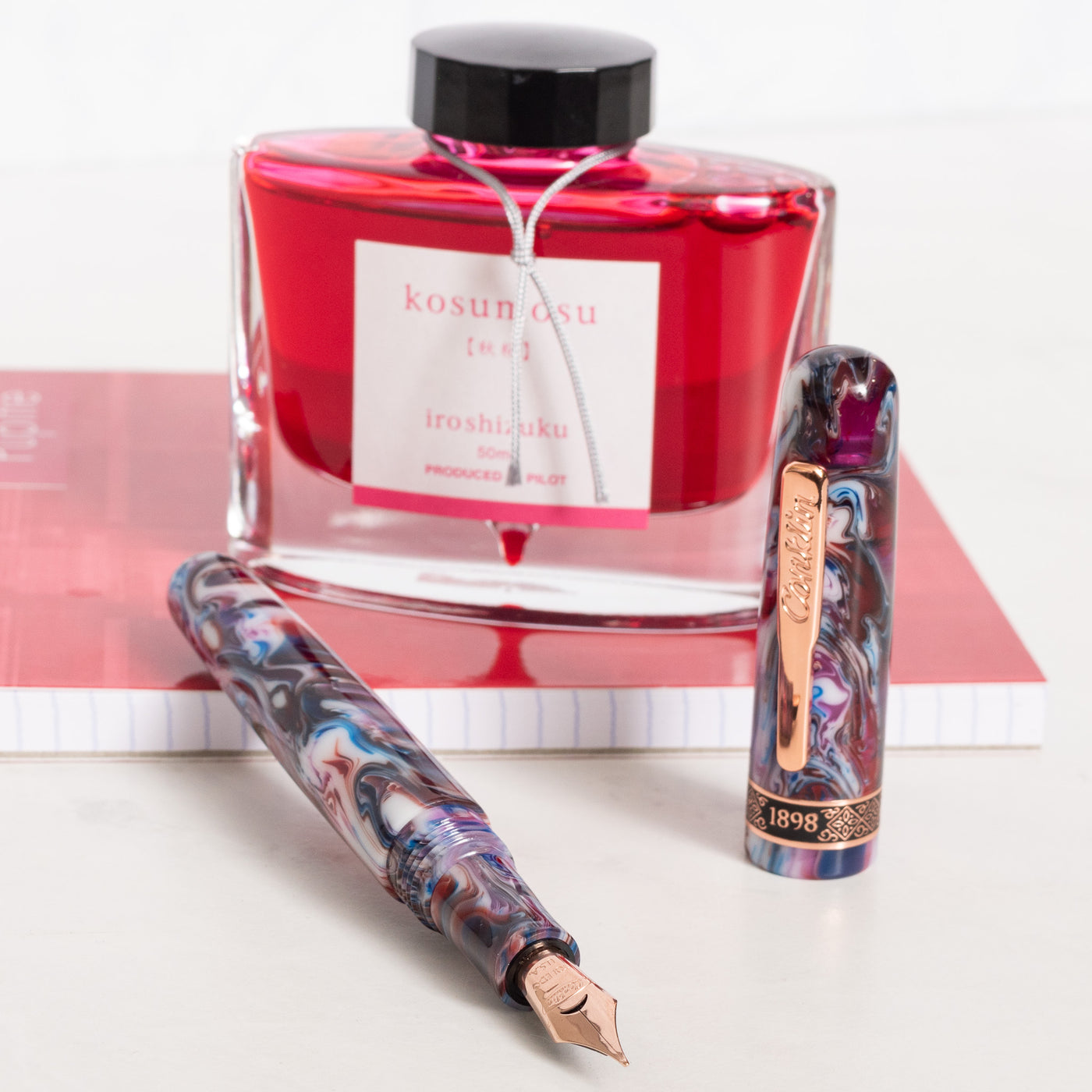 Conklin 1898 Misto Purple Fountain Pen rose gold trim