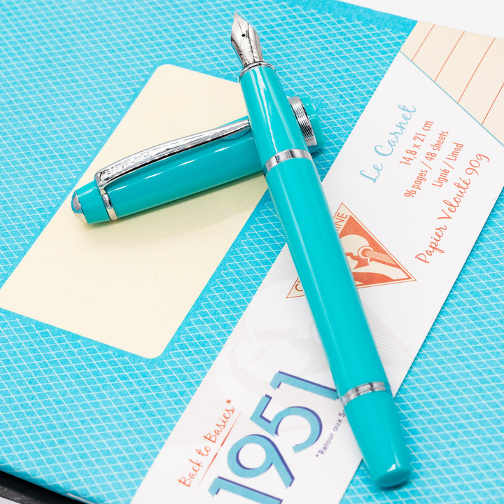 Cross Bailey Lights Fountain Pen - Teal & Chrome (Medium) – Truphae