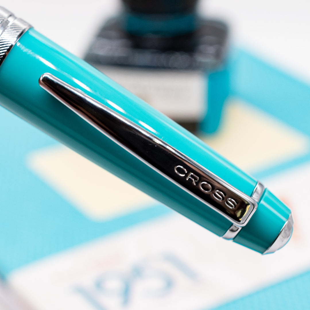 Cross Bailey Lights Fountain Pen - Teal & Chrome (Medium) – Truphae