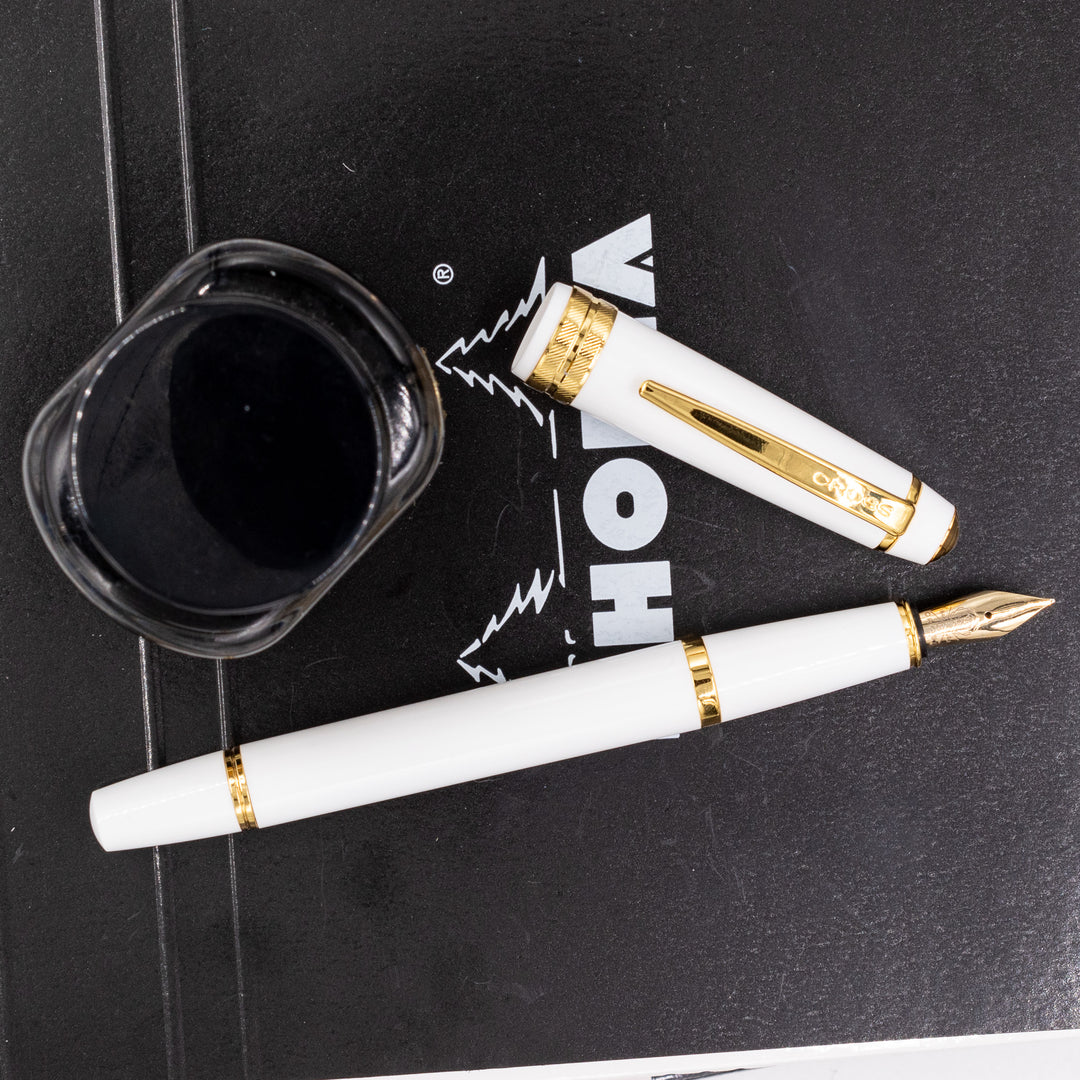 Cross Bailey Lights Fountain Pen - White & Gold – Truphae