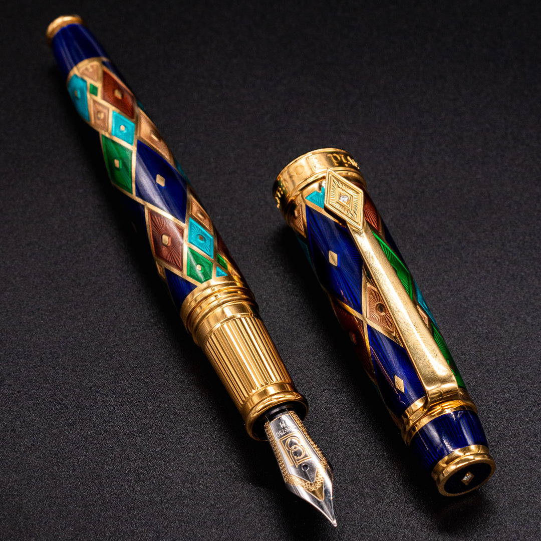 David Oscarson Harlequin Fountain Pen - Purple  Truphae