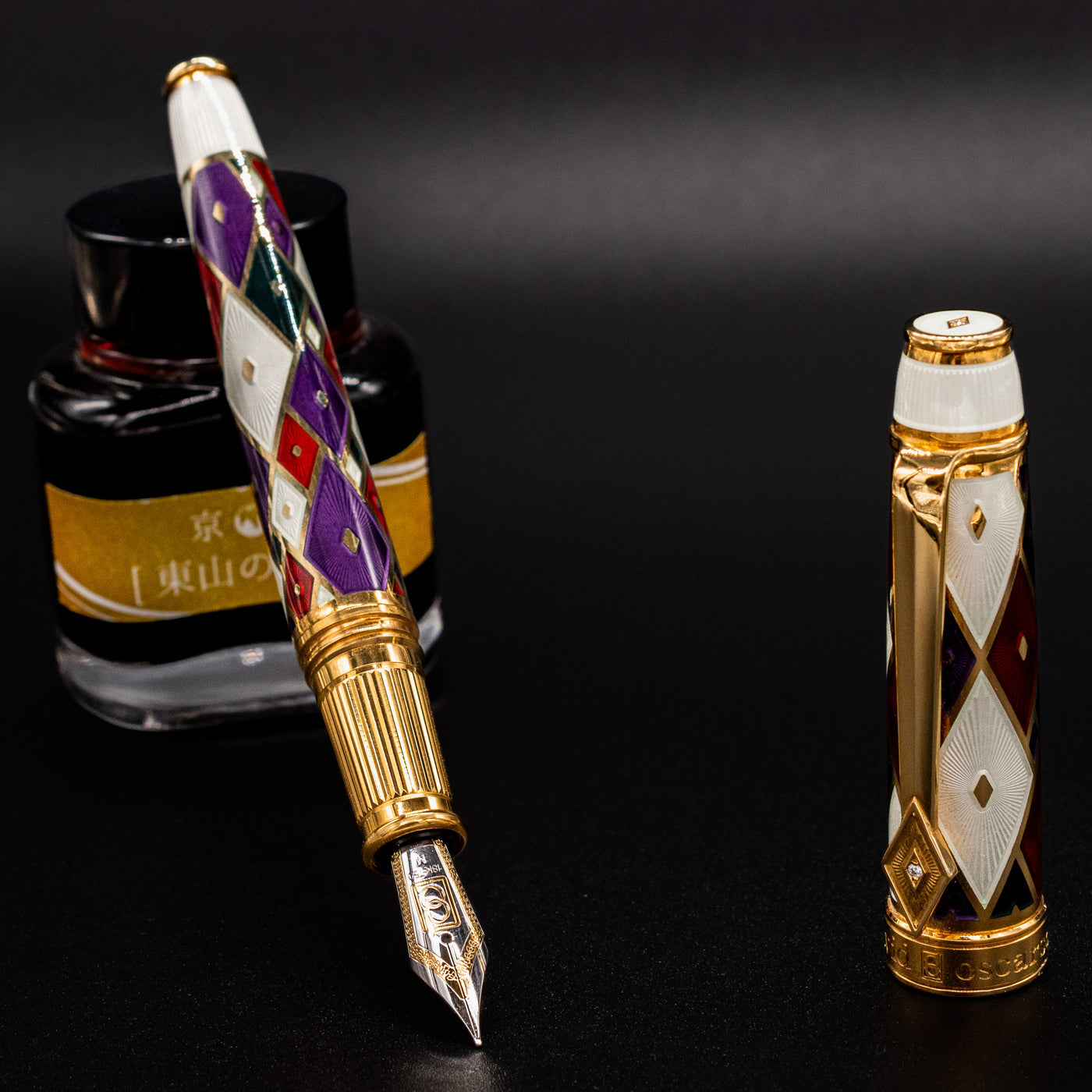 David Oscarson Harlequin Fountain Pen - White
