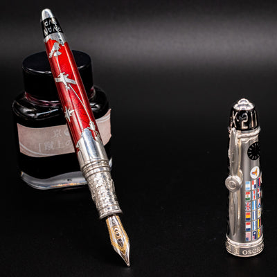David Oscarson Spirit of St Louis Fountain Pen - Ruby
