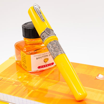 Delta Alfa Romeo Yellow Rollerball Pen capped