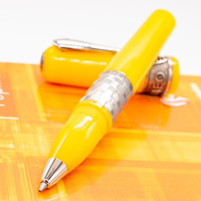 Delta Alfa Romeo Yellow Rollerball Pen uncapped