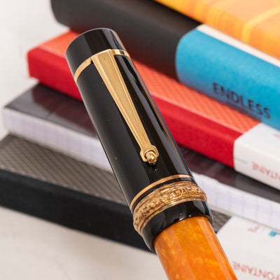 Delta Dolcevita Oversize Black & Orange Fountain Pen Clip
