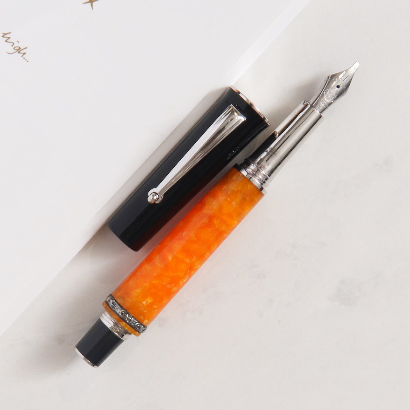 Delta Dolcevita Papillon Fountain Pen - Preowned Orange and Black