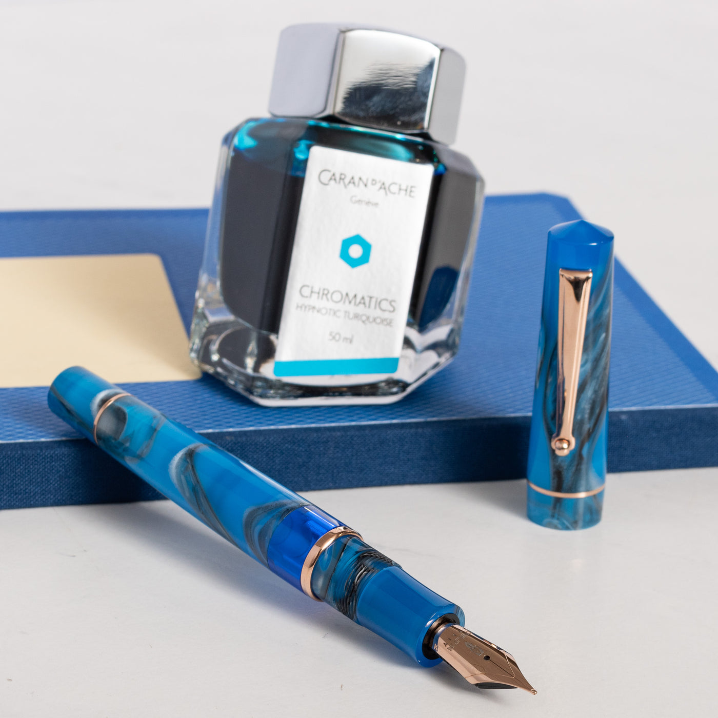 Delta Duna Blue Oasis Fountain Pen swirled resin