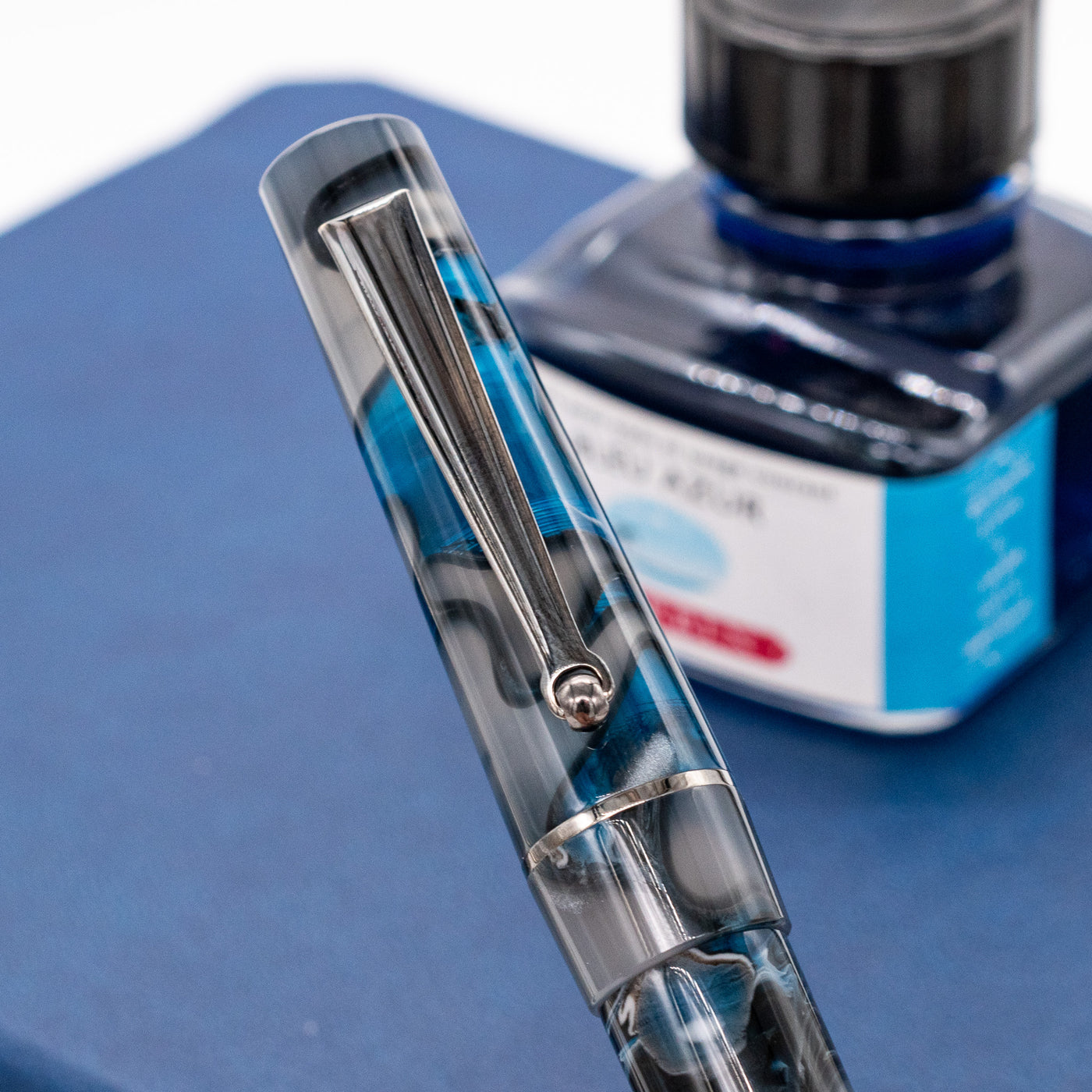 Delta Duna Ballpoint Pen - Grey Reflex ruthenium trim