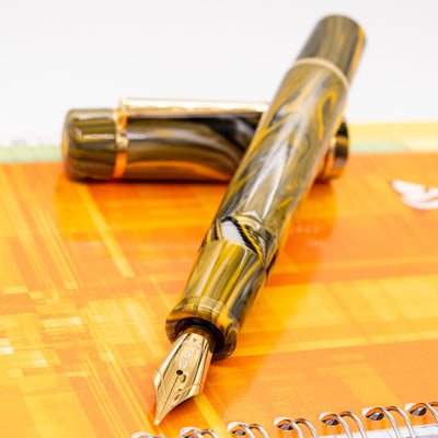 Delta Neo Gallery Fountain Pen - Marigold uncapped