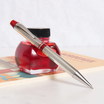 Delta Profili Red & Sterling Silver Ballpoint Pen - Preowned