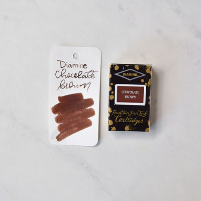 Diamine Chocolate Brown Ink Cartridges - Pack of 18