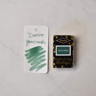 Diamine Green Umber Ink Cartridges - Pack of 18