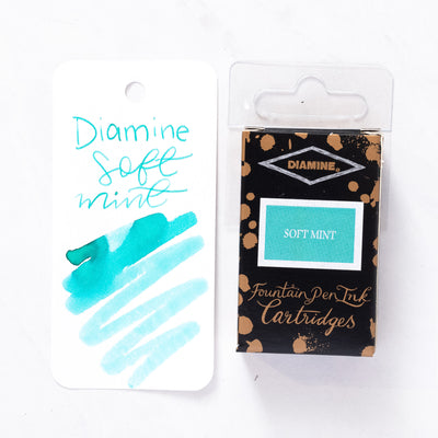 Diamine Soft Mint Ink Cartridges - Pack of 18